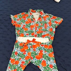 Orange fruit print pajamas